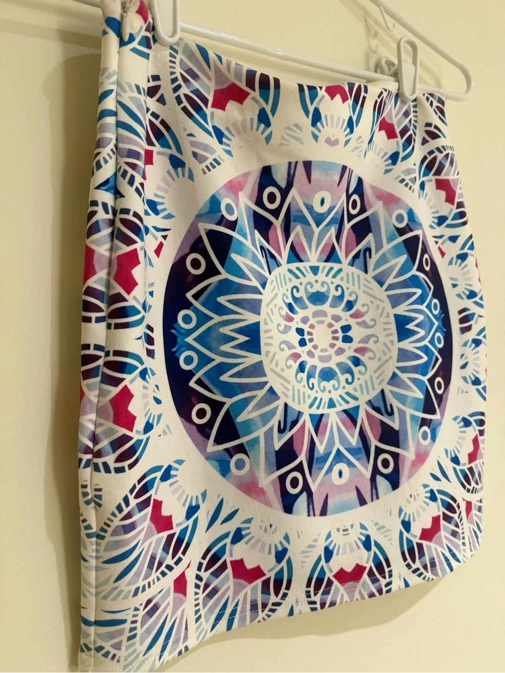 Bohemian Mandala Print Mini Skirt, Size 8